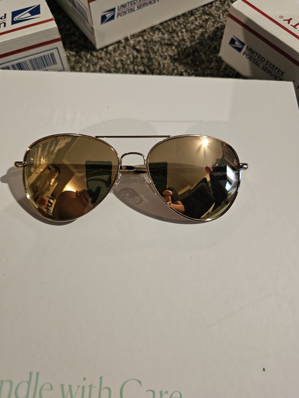 Gold Aviator Sunglasses 1- Women Accessories